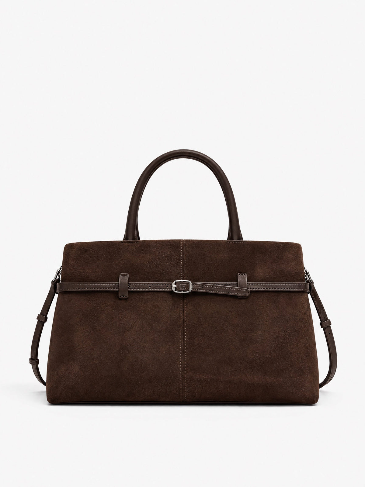 Bella Suede Bag – Dark Brown