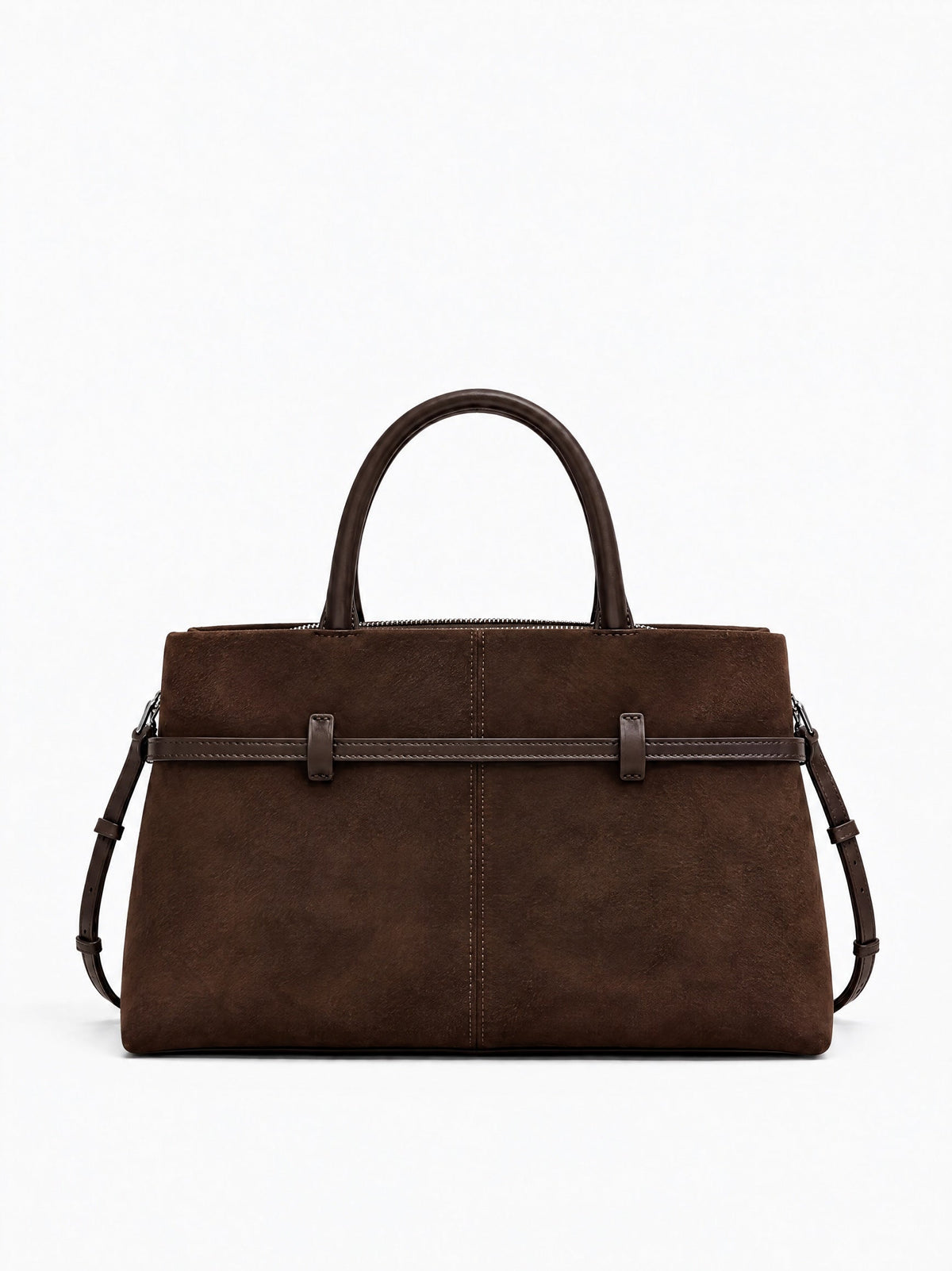 Bella Suede Bag – Dark Brown