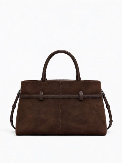 Bella Suede Bag – Dark Brown