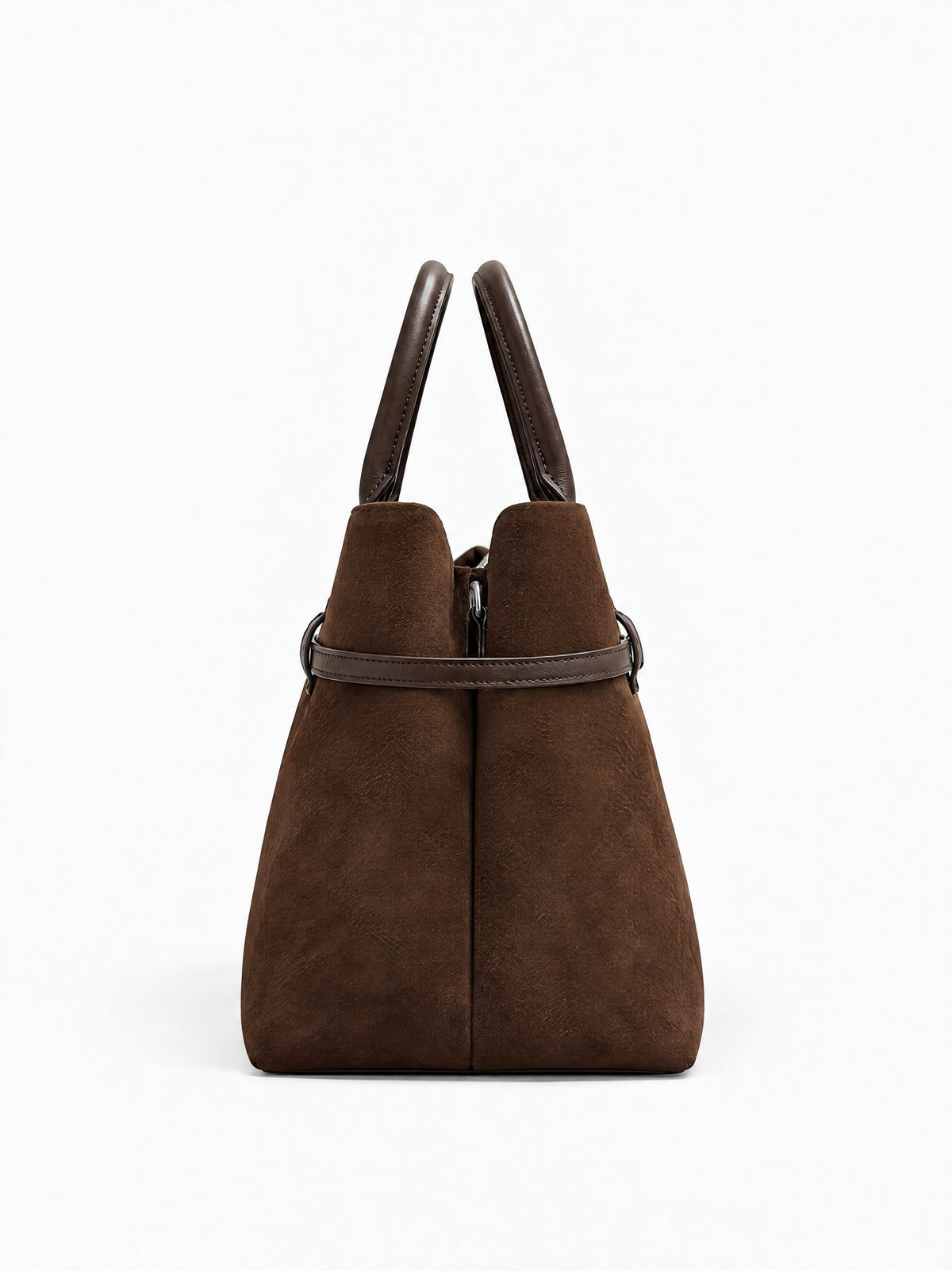 Bella Suede Bag – Dark Brown