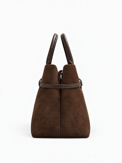 Bella Suede Bag – Dark Brown