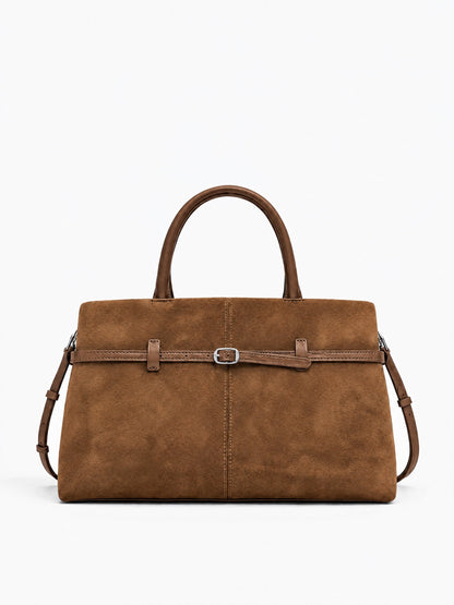 Bella Suede Bag – Caramel Brown