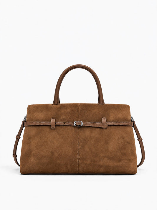Bella Suede Bag – Caramel Brown