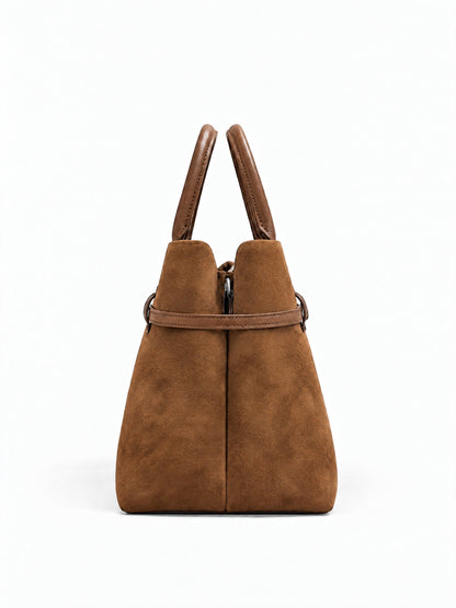 Bella Suede Bag – Caramel Brown