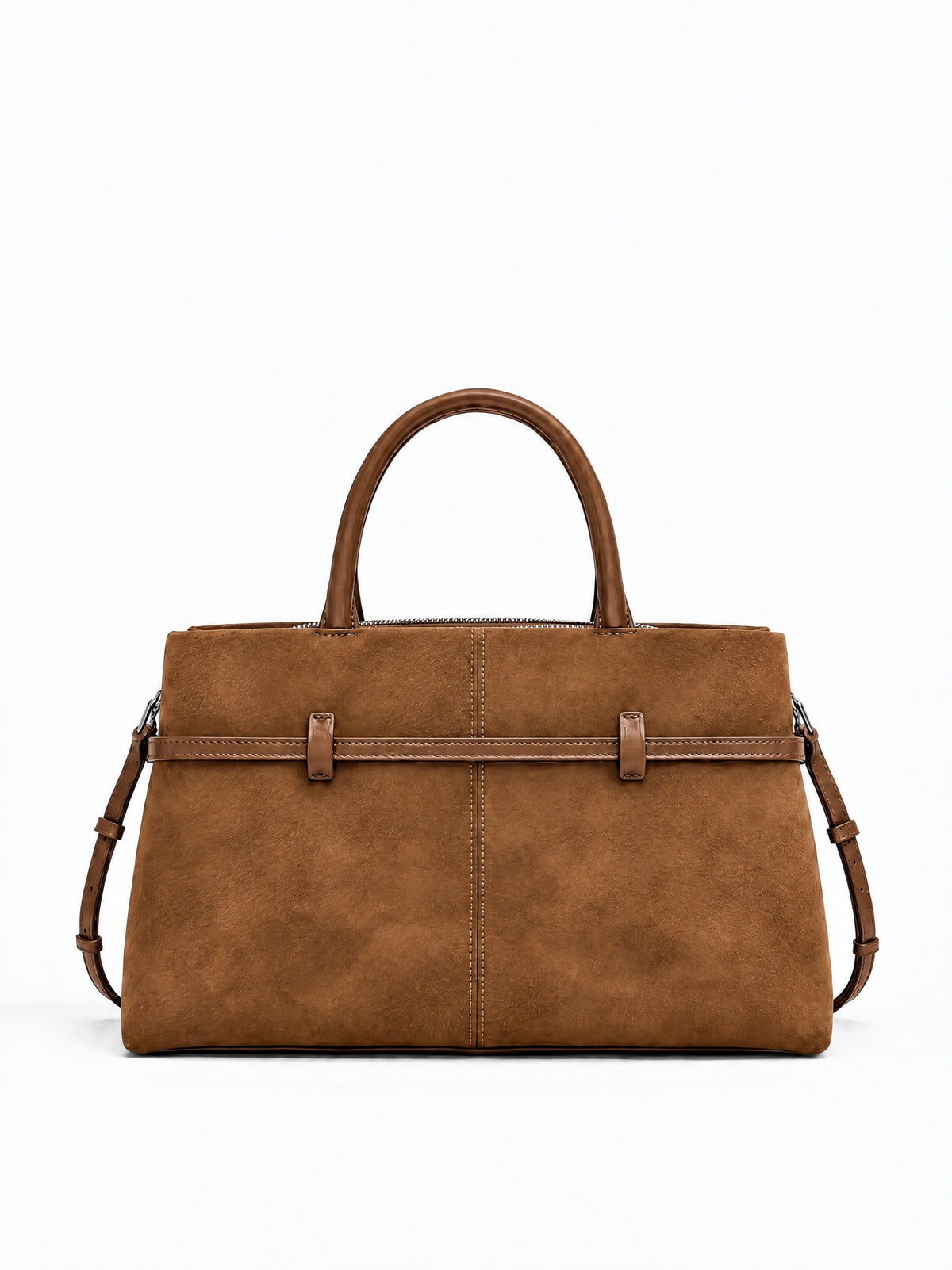 Bella Suede Bag – Caramel Brown