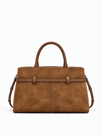Bella Suede Bag – Caramel Brown